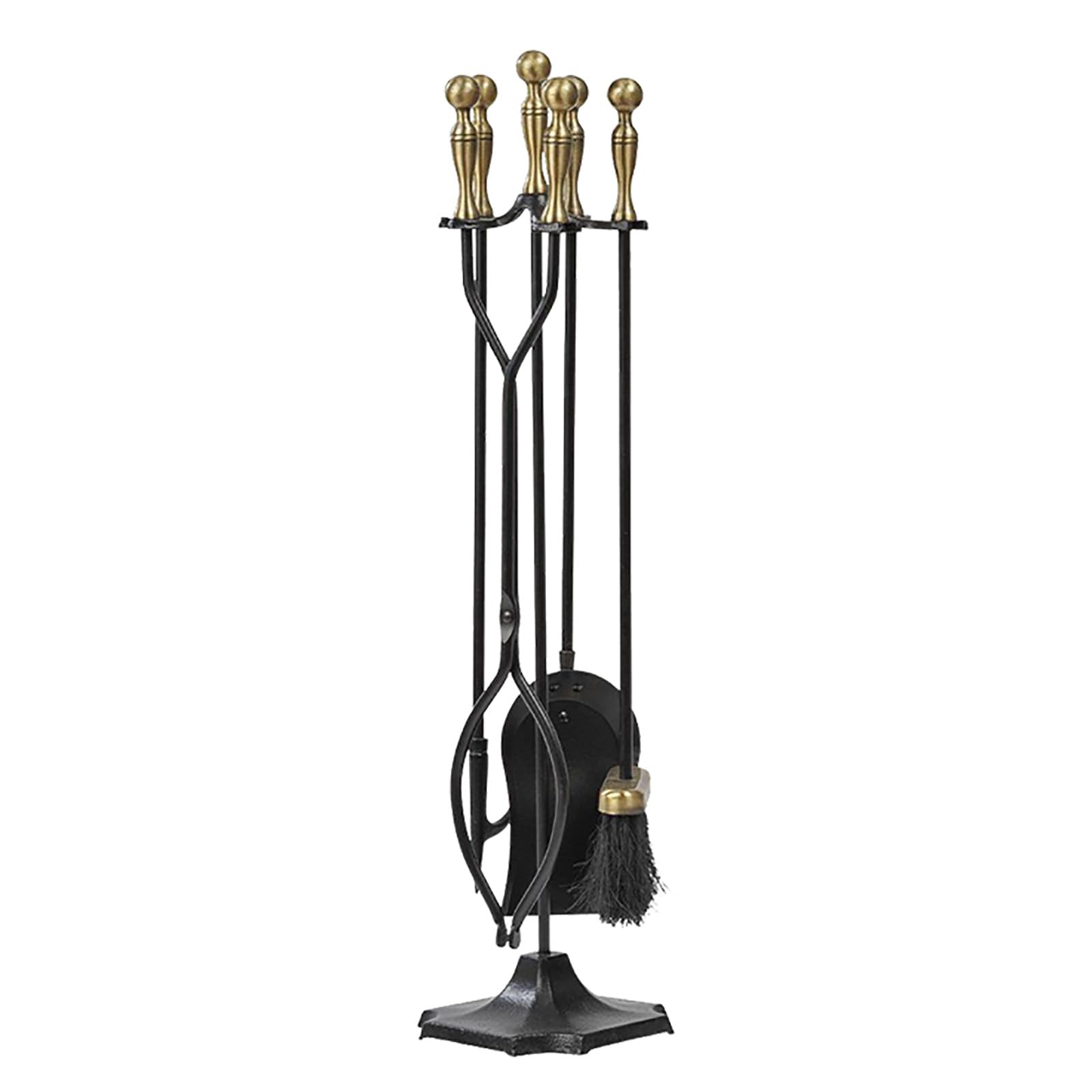 Gtzly Accesorios Chimeneas de LeñA, Chimenea de Hierro Forjado for Interiores Y Exteriores, Pinzas for Soporte for Fogatas, Pala, Escoba, Atizador, Kit de Accesorios for Estufa de LeñA