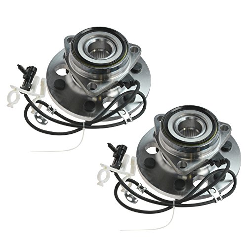 Image of TRQ 2 Piece Front Wheel Bearing & Hub Assembly Set 4WD Compatible with 1999-2000 Cadillac Escalade 1995-1999 Chevrolet K1500 K1500 Suburban 1995-1997 K2500 1995 K2500 Suburban 1995-2000 Tahoe GMC 199