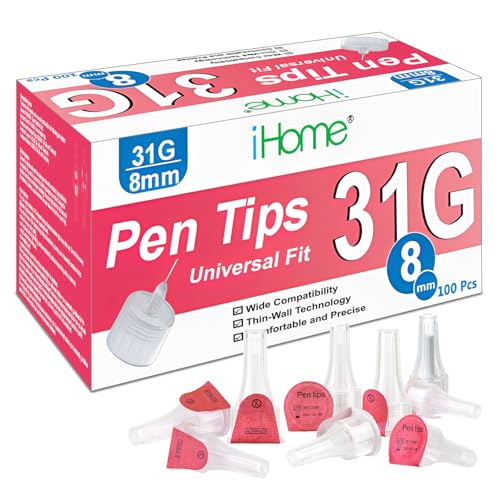 iHome Pen Tips 31G x 8mm Universal Fit 100 Count Comfortable