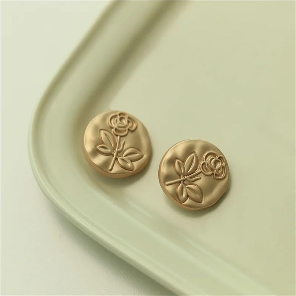 10 Pezzi Eleganti delicati Bottoni in Metallo con Motivo Rosa in Rilievo Camicia da Donna Maglione Abito Cardigan Bottoni Decorativi(18mm-10pcs)