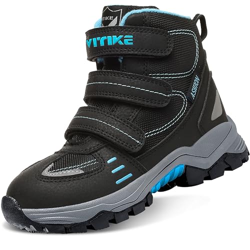 ASHION Jungen Winterschuhe Kinder Mid Schneestiefel Gefütterte...