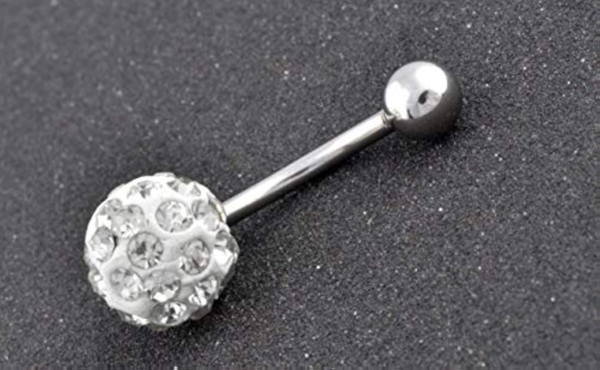 316L Surgical Steel Multi Ferido Crystals Belly Button Ring
