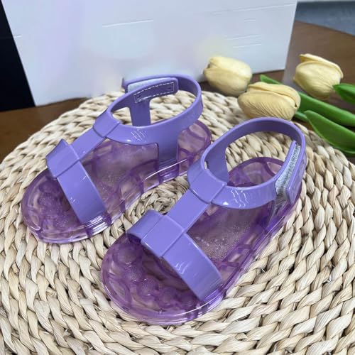 IWIHMIV Sandals for Girls Dress Slide Sandals Flat Party Birthday Summer Beach Toddler Slip On Soft Sole Shoes3