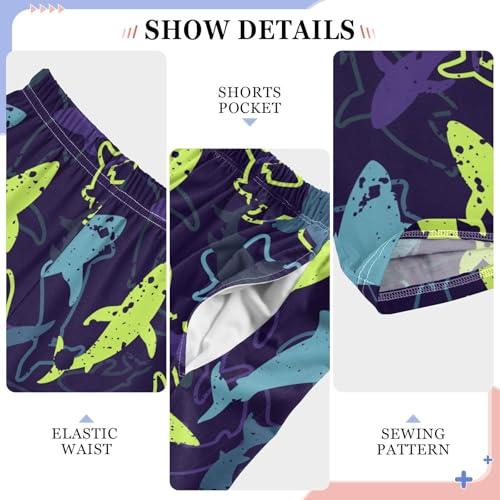 Abstract Sharks Funny Bright Boys Pants for Kids Jogger Pants with Pockets S-XL4