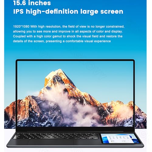 KingnovyPC Dual Screen Laptop, 15.6 Zoll 1920 x 1080 IPS, 7 Touchscreen, Intel Celeron N5095 Notebook Windows 11 Pro, 16GB DDR4 512GB SSD, Frontkamera, USB, Type-C, Mini HDMI, AC WIFI BT4.2 – Bild 4