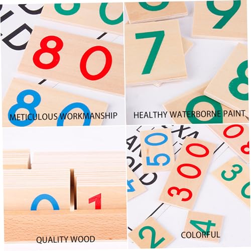 Tarjetas numéricas de madera 1-9000 con caja Montessori para niños 6
