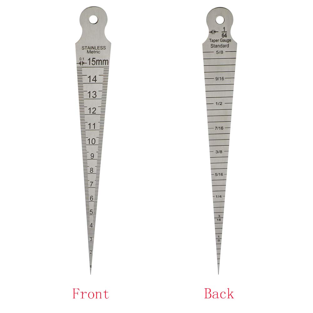 Snapklik.com : Taper Gage 1/8-5/8 Inch 1-15 MM Stainless Taper Welding ...
