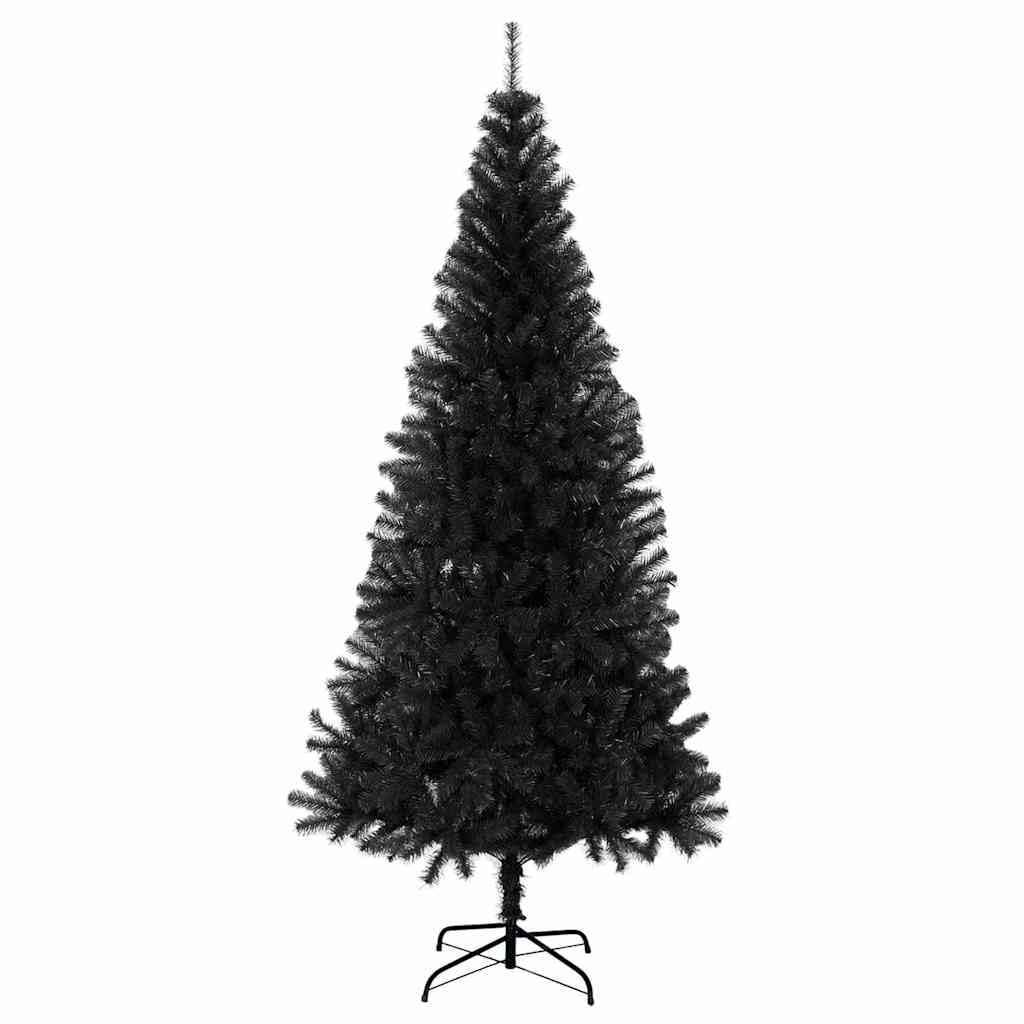 Árbol de Navidad artificial negro de 180 cm de PVC con soporte, 564 puntas, para interior y exterior, resistente, diseño moderno para salón, pasillo, dormitorio