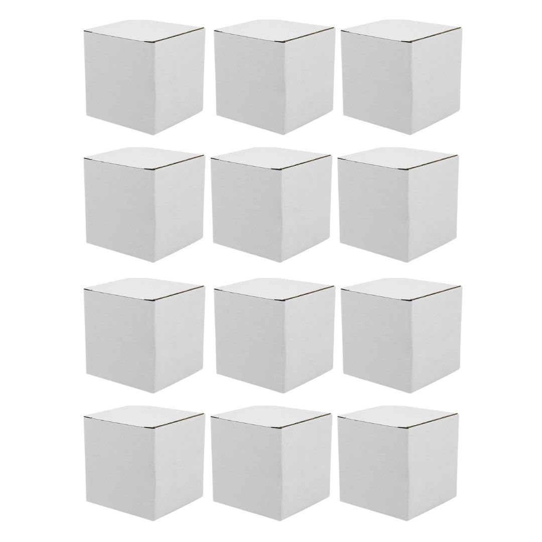 Cozican Small Corrugated Cardboard Boxes,10x10x10cm Shipping boxes,Smashproof Giftbox,Mug Box, Small Item Gift Box, Box Mailers. Pack of 6, 12 or 24 (6)