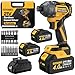 GoYwato 300N·m Cordless Impact Driver - 1/4" Hex Chuck Power Impact Drivers w/Brushless Motor & 2 x 4.0Ah Battery & Carry Case & Sockets & Screwdriver Bits - Impac Driver for Home Repair DIY Projects