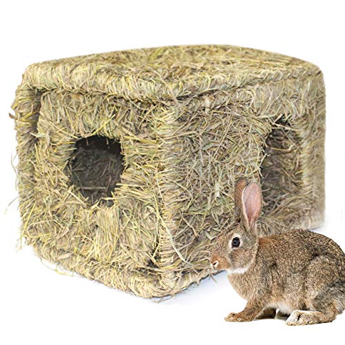 Storystore Grass House for Rabbit - Natural Hand Woven Grass Hay Hut Foldable Hut, Rabbit Hideaway Hut Toy for Bunny, Guinea Pigs, Chinchilla, Small Animals