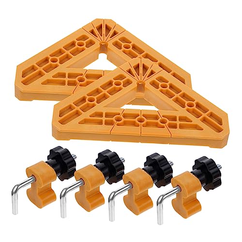 PLAFOPE 1 Set 90 Positioning Clip Cabinet Clamps 90 Degree Angle Clamp 90 Degree Corner Clamp Square Clamps for Woodworking Carpenter Clamp Right Angle Clamps Fixing Orange Nylon