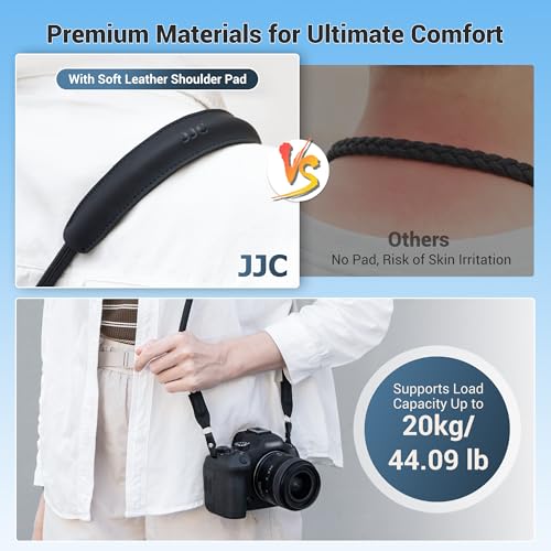 Image of JJC 100cm Braided Rope Neck Shoulder Strap for Fuji XT30 XE5 X100VI, Green | for Fujifilm X-T30 X-E5 XT50 XT5 Canon R6 V R3 90D 80D M50 Sony ZV-E1 A7C A6100 Nikon D3500 D5600 & More DSLR Mirrorless
