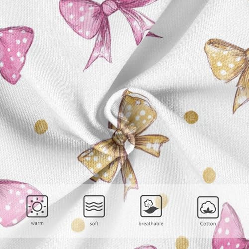 Wusikd Pink Gold Bows Polka Dot Girls' Underwear Cotton Girls Briefs Soft Toddler Underwear 2T3
