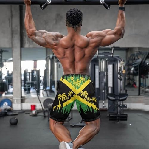 Jamaican Flag Clothes,Jamaican Flag Shorts,Jamaican Clothes,Jamaica Beach Shorts,Swim Shorts Men,Jamaica Coconut Tree Print 3X-Large4