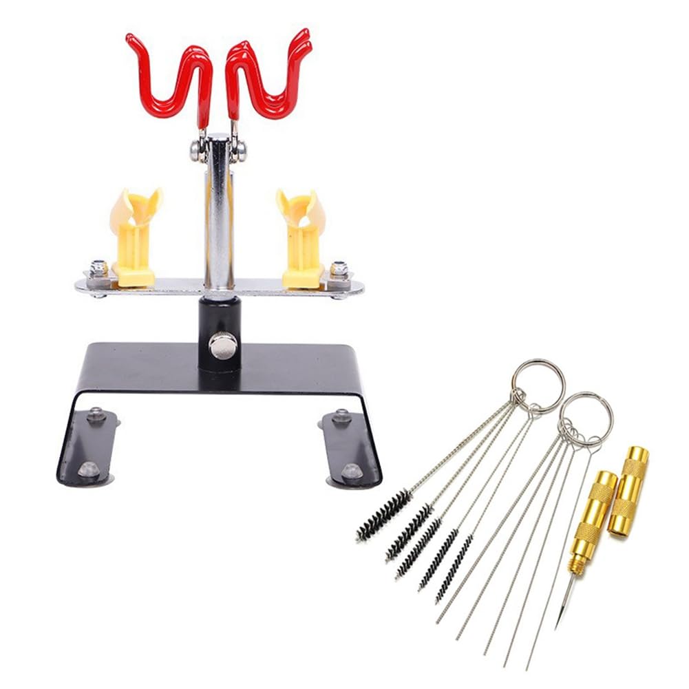 UDSKNV[KSL AirBrush Station Stand Kit Airbrush Holder Rotate Holds Up to 4 Mount Holder with Airbrush Cleaner Accessories