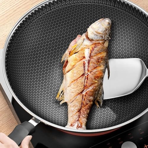 Wok pan de acero inoxidable de 12 pulgadas con tapa miniatura 3