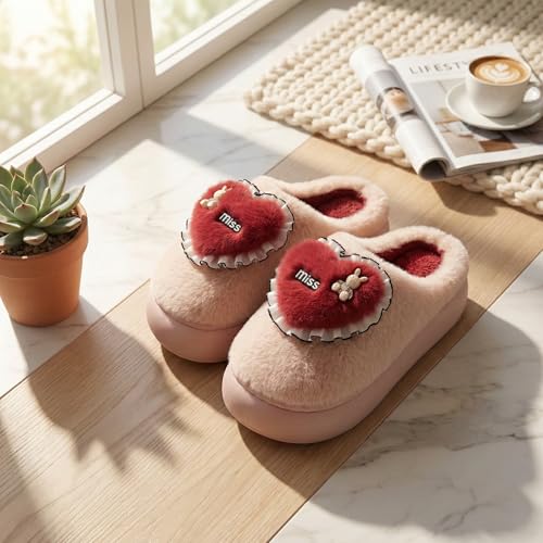 Image of VRITRAZ Women's Comfort Slip On Closed Toe Warm Winter with Cute Design print House Clog Indoor Slipper