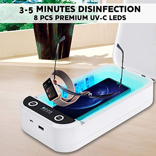 UV Phone Sanitizer Portable UV Light Cell Phone Sterilizer Clearner Box for Android Smartphones Jewelry Watch Mask - Thumbnail 3