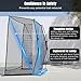 MOXOW 10 x 8 ft Golf Cage Practice Hitting Net with HD Simulator Screen - High-Impact Screen and Safety Structure Design for Indoor & Outdoor Golf Training