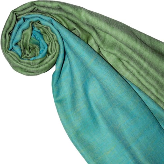 Lorenzo Cana Luxus Damen Wendeschal Schal Schaltuch 100% Kaschmir leicht kuschelweich Kaschmirschal Kaschmirtuch Double Face Türkis Grün 78715