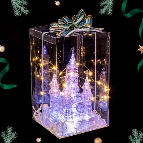 Image of 3D Crystal Puzzle, Castle Deluxe Original 3D Puzzles for Adults with LED Music and Gift Boxes for Great Christmas Birthday Wedding New Year Gifts