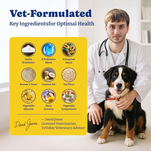 Image of Probiotics for Dogs - Dog Probiotics for Digestive Health, Yeast, Itchy Skin, Gut Health, Immune & Skin - 6 Billion CFUs, 180 Soft Chews, Duck & Pear Flavor - with Prebiotics & Digestive Enzymes