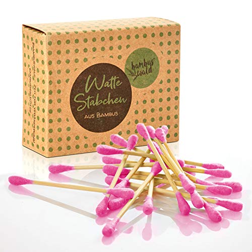 Preisvergleich Produktbild bambuswald© Wattestäbchen aus Bambus (200x) - 100% biologisch,nachhaltig & abbaubar! Ohrenstäbchen bzw. Pflegestäbchen mit Wattekopf / Make-Up Kosmetik Ohren Nase / Reinigungsstäbchen Watteträger