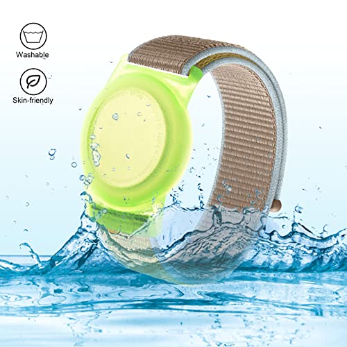 Image of Kids Wristband Compatible with Apple AirTag, Protective Case for Air Tag GPS Tracker Holder with Nylon Bracelet, Adjustable Anti Lost Watch Band for Toddler Child Elder