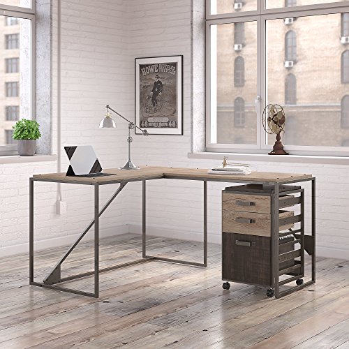 image for Bush Furniture Refinery 50W L Shaped Industrial Desk with 37W Return a