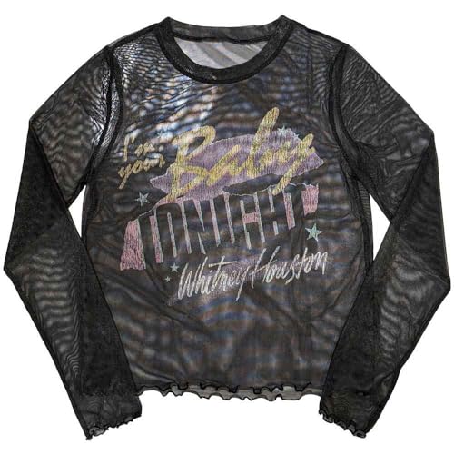 Whitney Houston Im Your Baby Long Sleeve Mesh Crop Top Size XXL