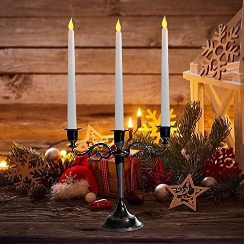 ARDUX 25 cm Long LED Flameless Taper Candles Battery Operated Electric LED Long Candle LED Candlestick for Home Dinner Table Party Weddings Birthday (Set of 6)