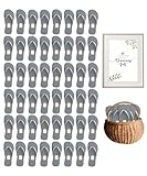 Bulk Flip Flops for Weddings | 48 Pairs | Reception Guest Slippers | Women Men Beach Pool Wholesale Sandals Pack