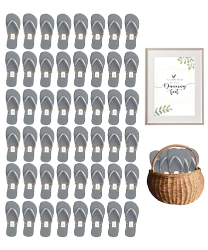 Image of Bulk Flip Flops for Weddings | 48 Pairs | Reception Guest Slippers | Women Men Beach Pool Wholesale Sandals Pack