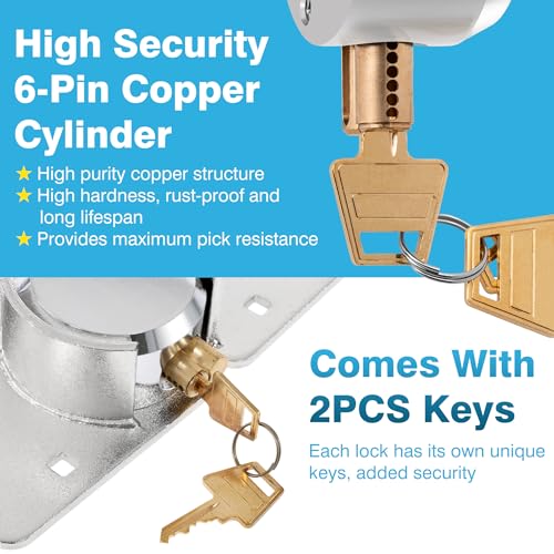 Image of IRONWALLS Hidden Shackle Padlock with Key, 2.87 inch /73mm Steel Heavy Duty Door Lock Keyed Alike with Locking Hasp, 80mm Screws, Fits for Trailers, Trucks, Vehicles, Garage, Shipping Container