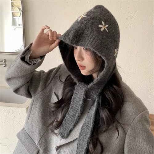 Knitted Hat,Lovely Flower Knitted Hat Winter Warmth and Comfortable Hat Handmade Hat for Women and Kids4