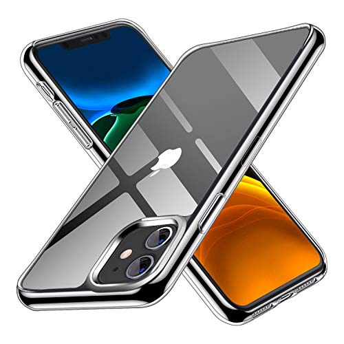 GODTOOK Carcasa para iPhone 11 Funda Transparente, Claro Vidrio Templado Trasera Cubierta con Borde de Silicona TPU Suave, Anti-amarilla, Anti-Arañazos Anti-Choques para iPhone 11 6.1