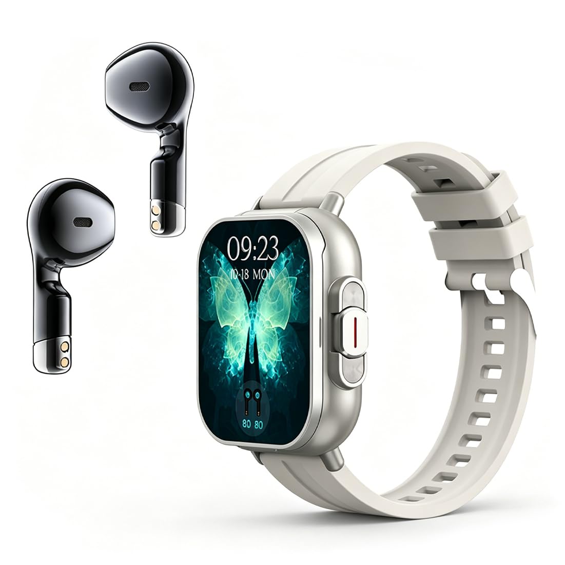 Inteligentny Zegarek ze Słuchawkami Dousznymi, Smartwatch HD o Przekątnej 2,01 Cala, Monitor Zdrowia i Kondycji dla Mężczyzn, Kobiet (odbieranie/wykonywanie połączeń) Zegarek