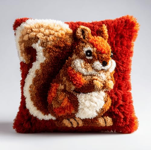 Taxpy - Taxpy Knüpfkissen-Set Eichhörnchen Teppich-Set Für Anfänger,Knüpfset Für Anfänger Erwachsene Oder Kinder 43 X 43 Cm