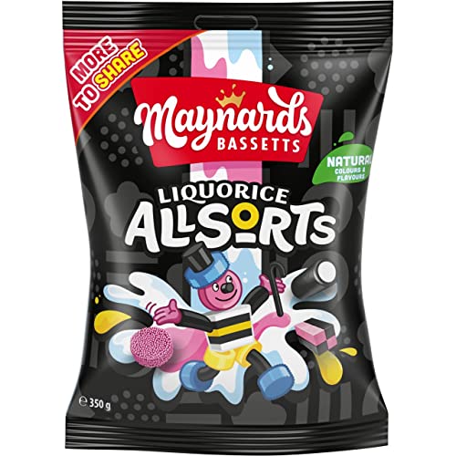 Maynards Bassetts Liquorice Allsorts 350 g (Pack of 6)