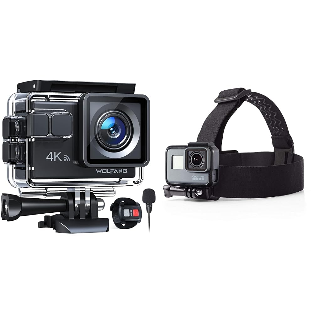 Action Cam WOLFANG GA100 4K - WiFi, Impermeabile 40M, EIS, 2 Batterie, Telecomando