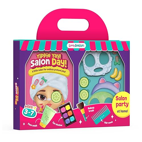 Image of LoveDabble Pretend Play Cosmetic&Makeup Kit|Yippie Yay! Salon Day!-Lovedabble|Girl Makeup Toys|Birthday Gift for Girls&Kids|for Ages 3 4 5 6 7|18 Pieces Girl Makeup Toys|Cosmetic Kit for Girls, Pink