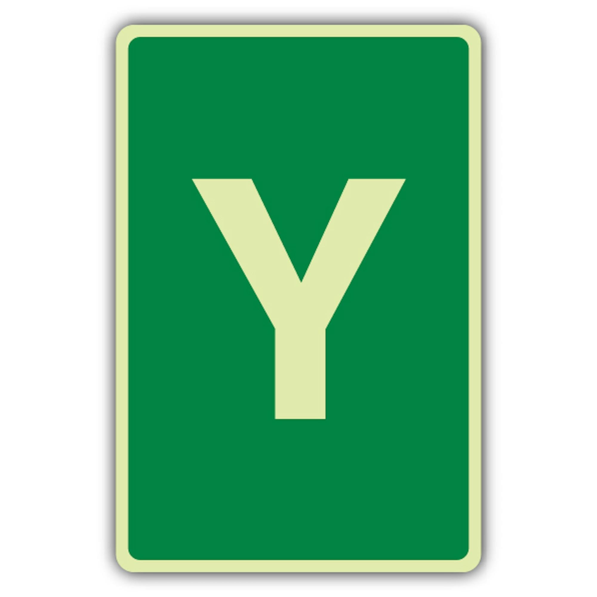 V Safety Y-Label-Schild, 300 x 450 mm, dreifach leuchtendes Vinyl, Grün