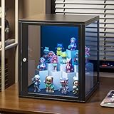 Obqer Glasvitrine, Vitrine Mit 12-Farbig Einstellbarer Beleuchtung, Stapelbare Vitrinenboxen, AbschließBar, Staubdicht, Acrylseiten, Geeignet FüR Wohnzimmer, BüRos, Garderoben Und Spielzimmer (1)