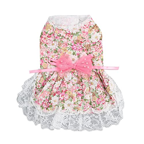 Vestido para Cachorro, Macio para a Pele Com Fecho de Velcro Rosa Cachorrinho Princesa Vestido de Re