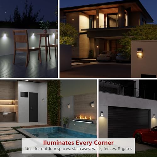 Image of Lifelong Outdoor Solar Wall Lamp with Motion Sensor | 2 LED Lights | 500mAh Battery | Waterproof- IP 44 | Up to 10 Hrs Use | Ideal for Balcony, Wall, Terrace, Outdoor, Patio, Deck Light