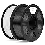 ELEGOO Filamento PLA+ 1.75 2KG Negro y Blanco, Filamento PLA Plus para Impresora 3D, Precisión Dimensional +/- 0.02mm, Carrete Filamento 3D, para Mayoría Impresoras 3D
