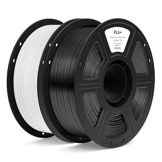 ELEGOO PLA+ Filament 1.75mm Black & White 2KG, High Toughness PLA Plus 3D Printer Filament Dimensional Accuracy +/- 0.02mm, 2pcs 1kg Spool(2.2lbs) Fits for Most FDM 3D Printers
