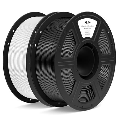 ELEGOO PLA+ 3D Printer Filament 1.75mm Black & White 2KG