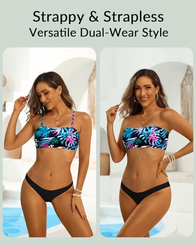 Image of Aqua Eve Women Strapless Bikini Top Only Bandeau Swim Top Tube Top Swimsuit
